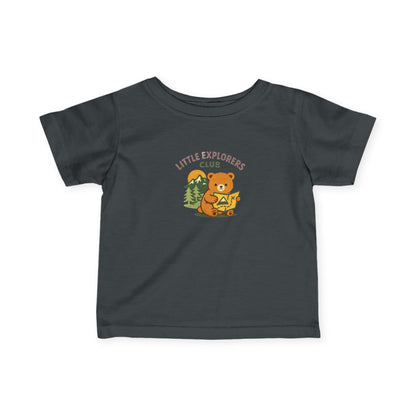 Baby Short Sleeve Tee — "Little Explorers Club" Cub Camping