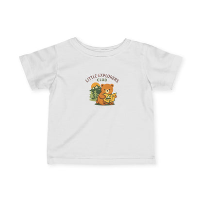 Baby Short Sleeve Tee — "Little Explorers Club" Cub Camping