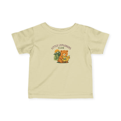 Baby Short Sleeve Tee — "Little Explorers Club" Cub Camping