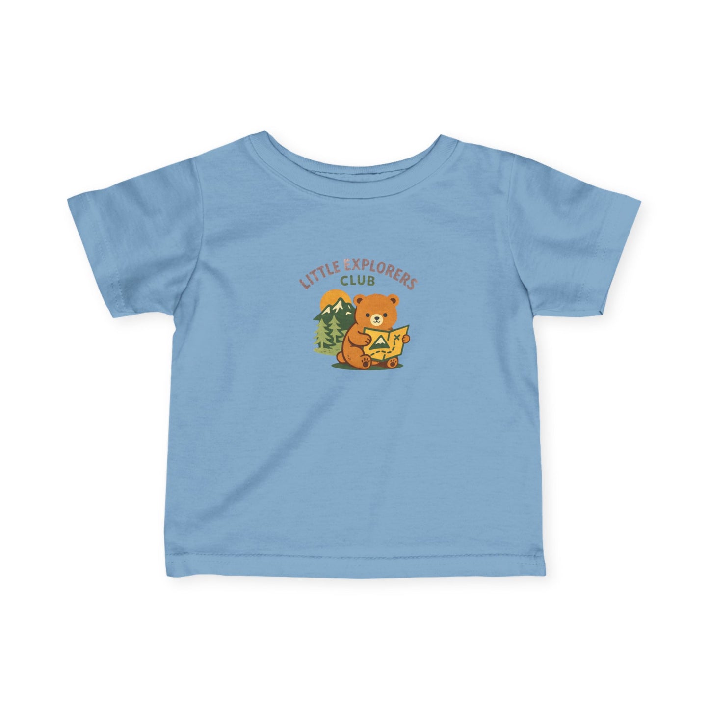 Baby Short Sleeve Tee — "Little Explorers Club" Cub Camping