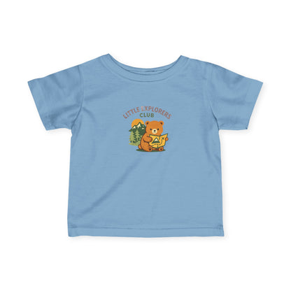 Baby Short Sleeve Tee — "Little Explorers Club" Cub Camping