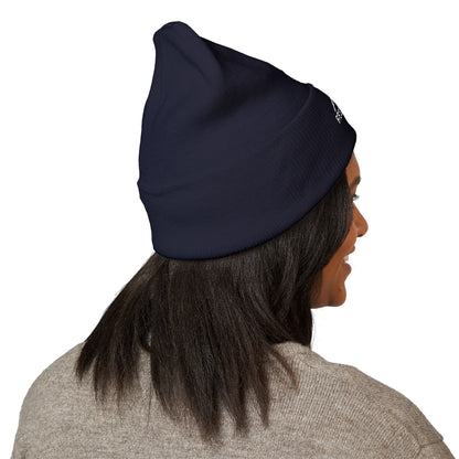 Embroidered Cuffed Knit Beanie