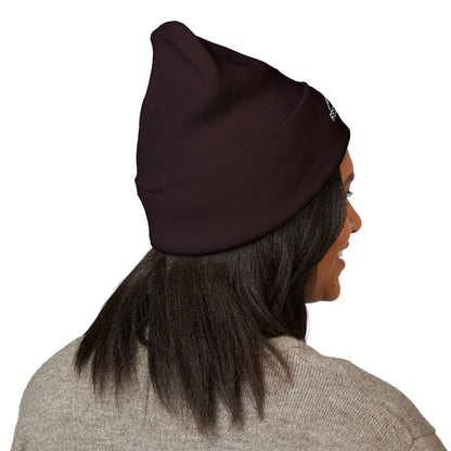 Embroidered Cuffed Knit Beanie