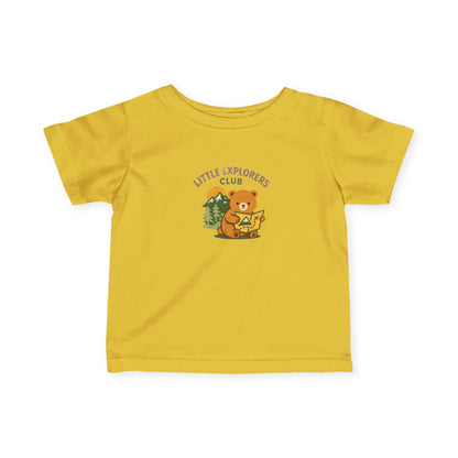 Baby Short Sleeve Tee — "Little Explorers Club" Cub Camping