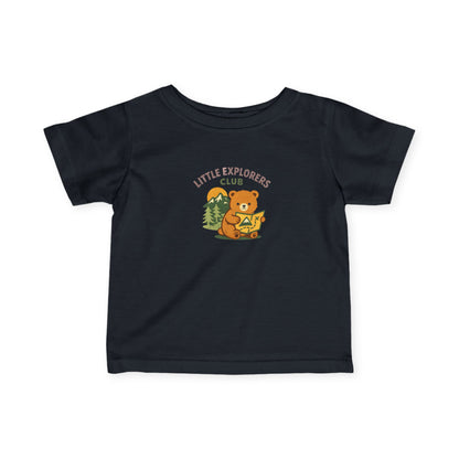 Baby Short Sleeve Tee — "Little Explorers Club" Cub Camping