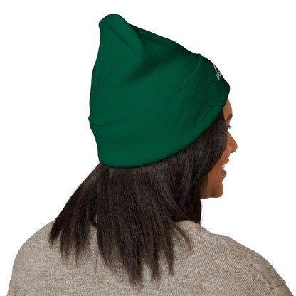 Embroidered Cuffed Knit Beanie