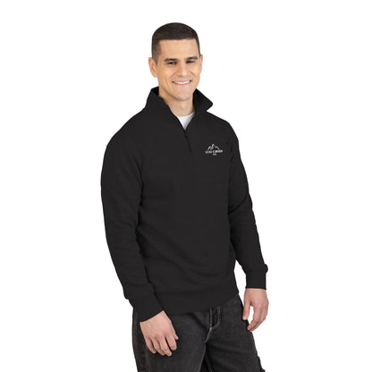 Embroidered Quarter-Zip Unisex Fleece Pullover