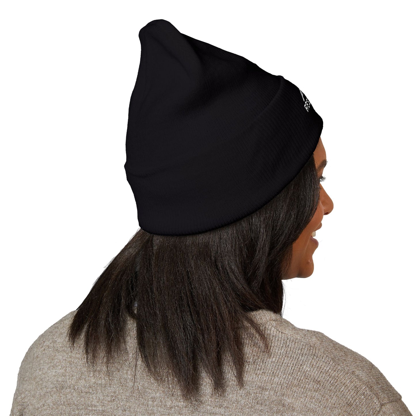 Embroidered Cuffed Knit Beanie